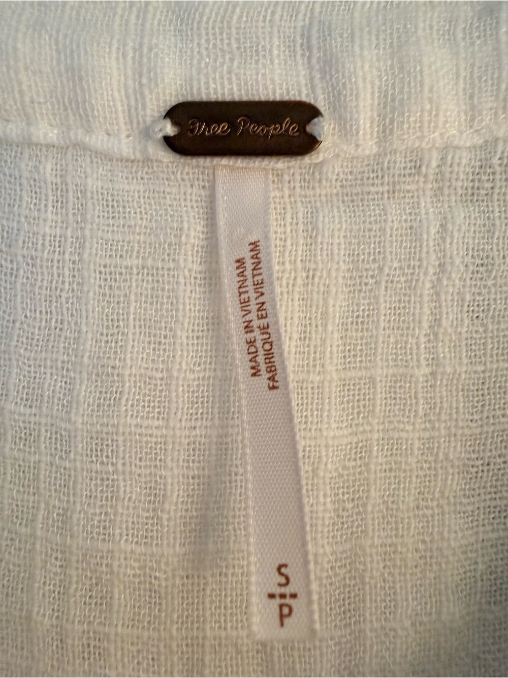 Free People White Gauze Button-Down Pocket Shirt sz Small - Picture 4 of 6